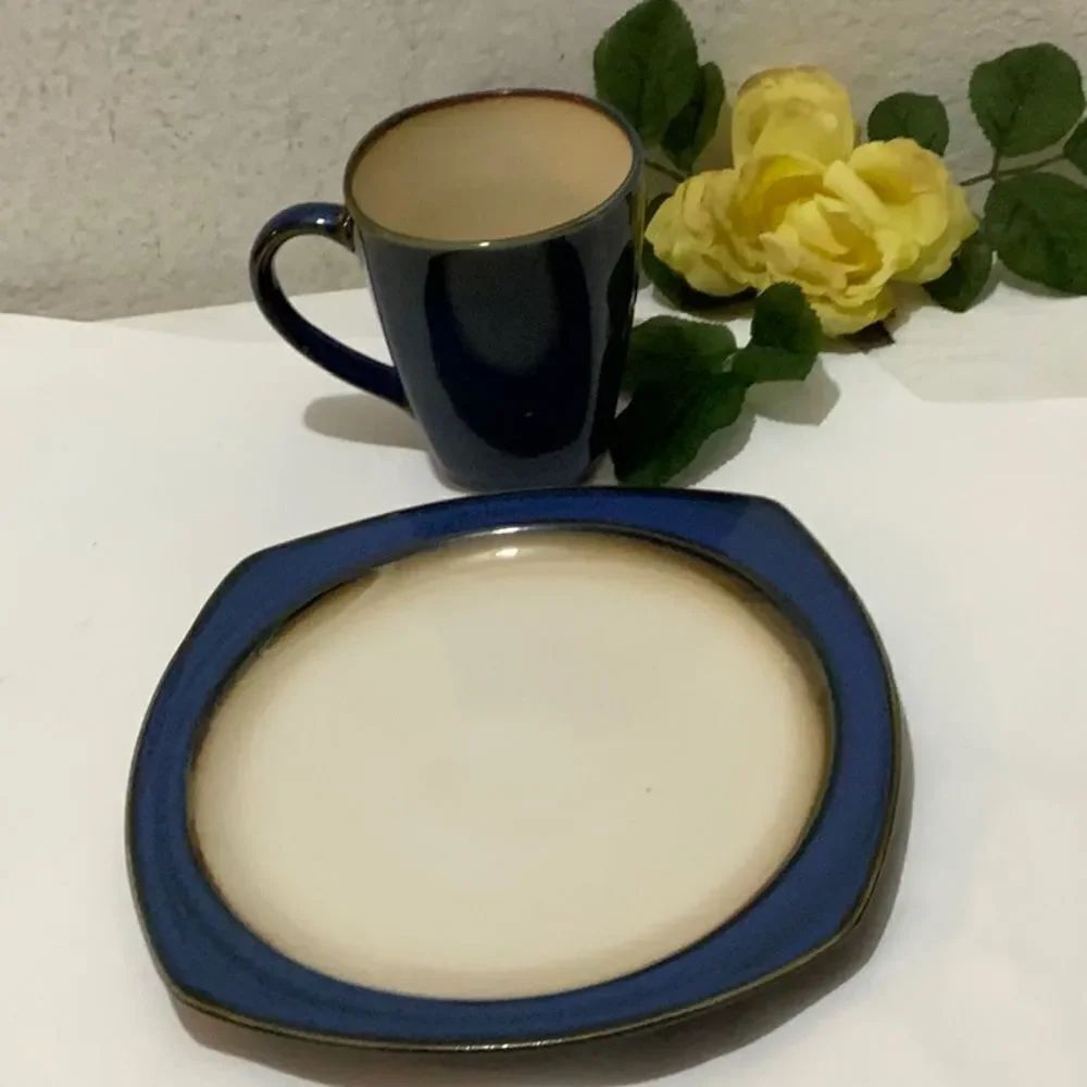 SET 2 Home Trends penumbra 1 salad Plates 8 3/4” 1 mug 4 5/8” Disconti…